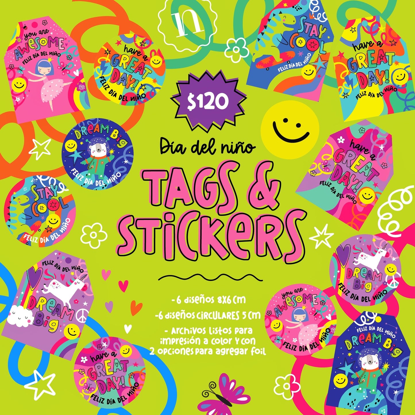 Día del Niño '24 Tags & Stickers