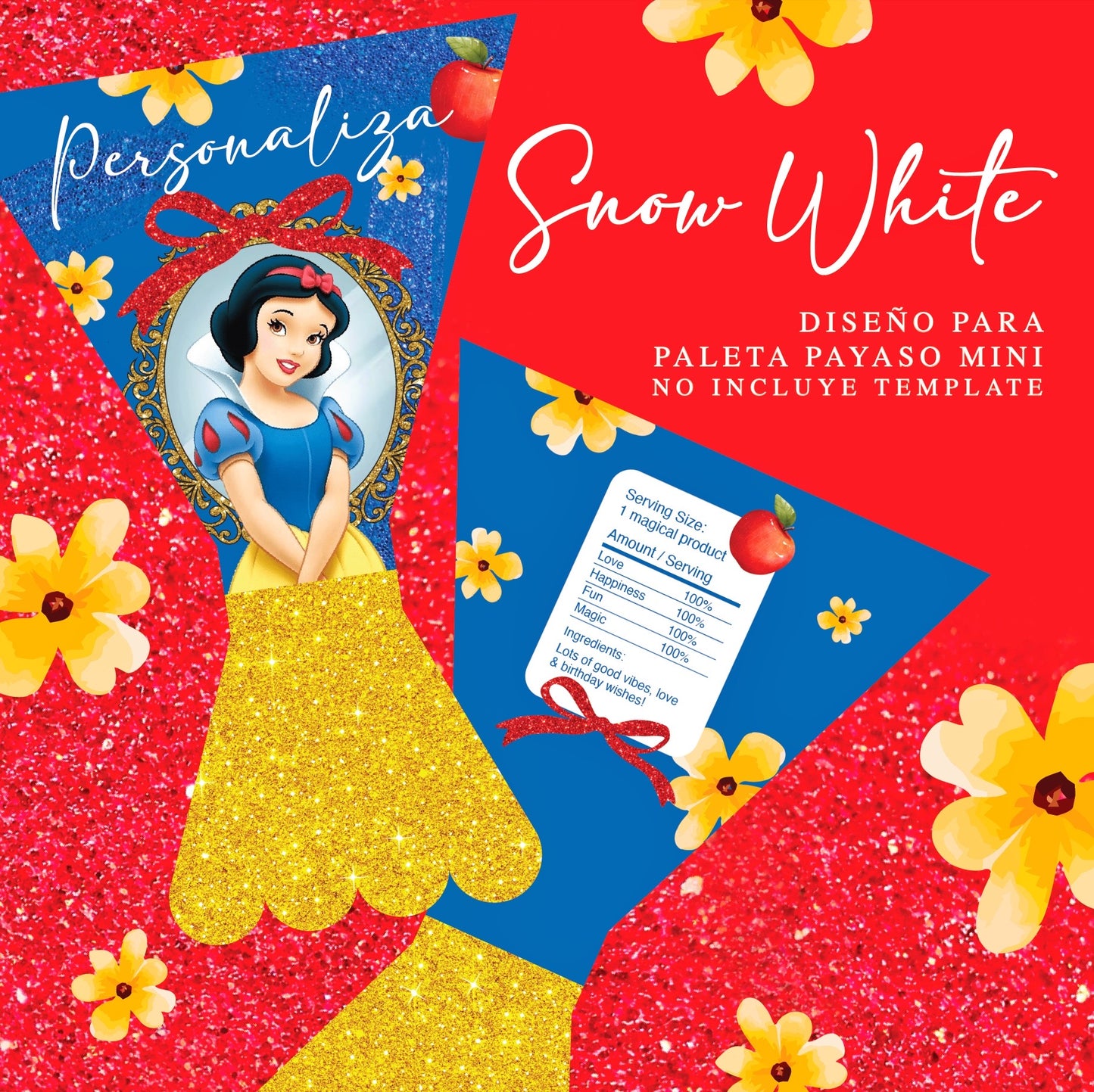 Snow White Paleta Payaso Mini